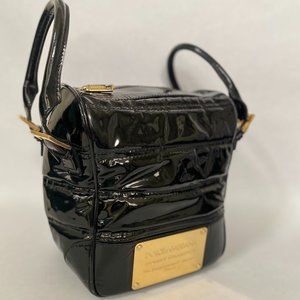 DOLCE & GABBANA | Black Patent Leather | Gold Badge Handbag